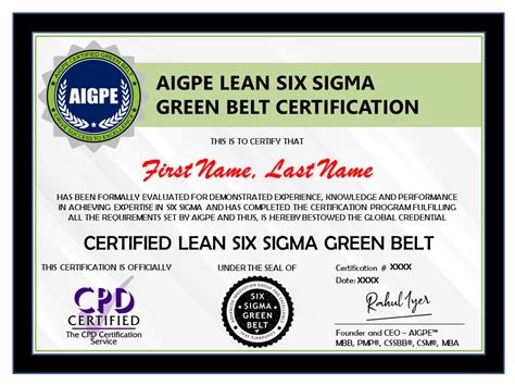 Green Belt Certification - AIGPE