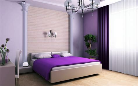 Elegant Purple Bedroom Retreat - 4K Ultra HD Wallpaper