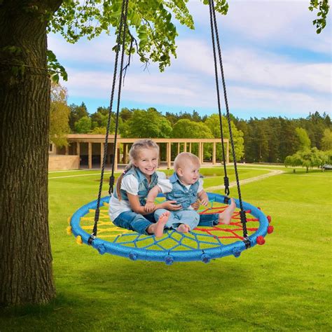 JOYMOR Kids Tree Saucer Swing Net Swing Set Accessories w/ Hooks & Rope - Walmart.com - Walmart.com