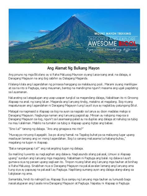 Ang Alamat NG Bulkang Mayon | PDF