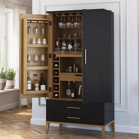 Rustic Wine Bar Liquor Cabinets & Racks | Tall & Corner Bar Furniture | Home bar cabinet, Modern ...