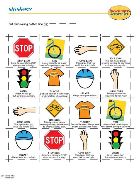 Bike Safety Actiivty: Memory (1 of 2) #CampingSafetyRequirements | Bike safety activities ...