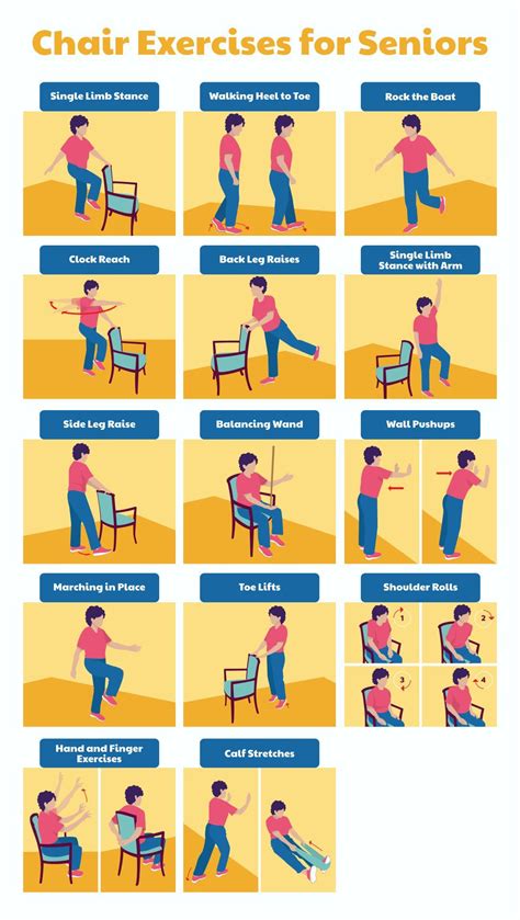 Printable Best Chair Exercises For Seniors Gym Workout Chart, Band Workout, Workout Plan, Chair ...