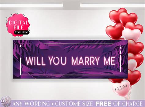 Will You Marry Me Custom Banner Printable Marry Me Signs Proposal Ideas Marriage Proposal ...