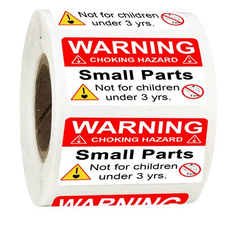 Buy Choking Warning Hazard Labels 1"x 2" Choking Warning Labels Red ...