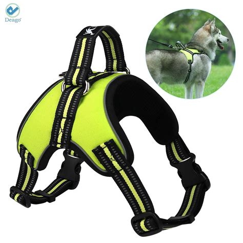 Deago No Pull Dog Harness Reflective Adjustable Outdoor Pet Collars Harness Easy Control Handle ...