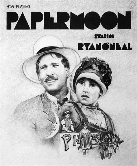 Paper Moon Movie Poster Drawing by Gerald Lambert