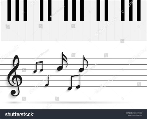 Illustration Piano Keys Music Notes Isolated Stock Vector (Royalty Free) 1036505380 | Shutterstock