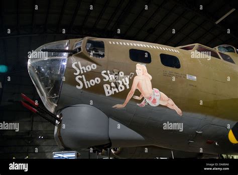 Nose art on WW2 B17 Flying Fortress bomber at the USAF museum Wright-Patterson Air Force Base ...