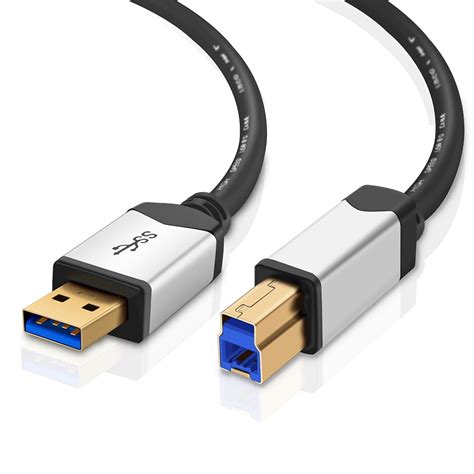 USB 3.0 Cable A-Male to B-Male (15 FT) Type A to B Male Premium Gold Plated SuperSpeed USB ...