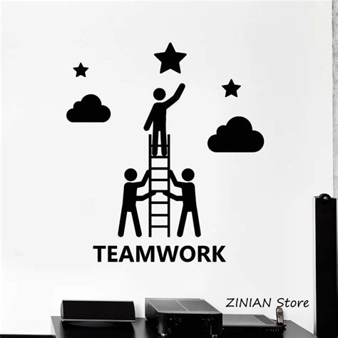 Teamwork Office Decor Wall Decals Company Stickers Mural Creative Removable Vinyl Wall Sticker ...