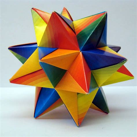 Rainbow Modular Star Origami Ball by OrigamiDelights on Etsy