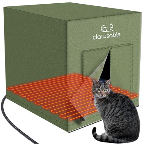 Large Size Heated Cat House for Outdoor Cats in Winter, Elevated ...