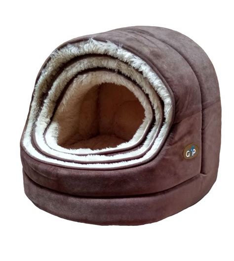 Nordic Hooded Cat Bed Brown - Pet Care By Post