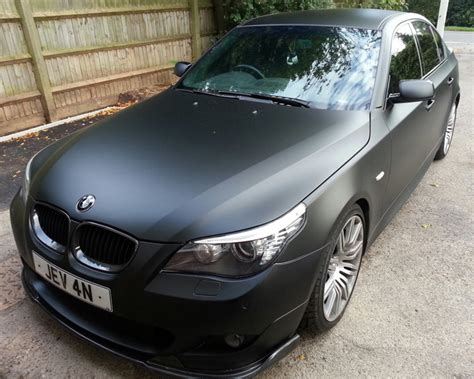 BMW 525 Matte Black Wrap from Grey - Colour Change by Wrapping Cars London