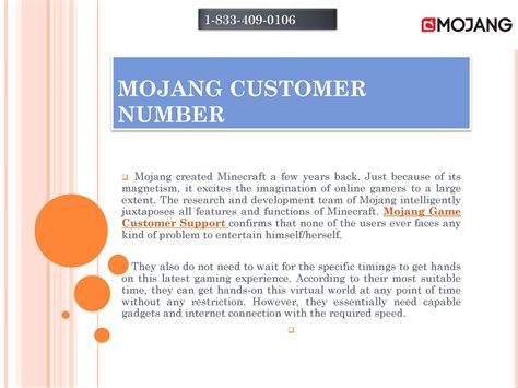 mojang customer service number 1-833-409-0106 mojang helpline by mojanghelp70 - Issuu