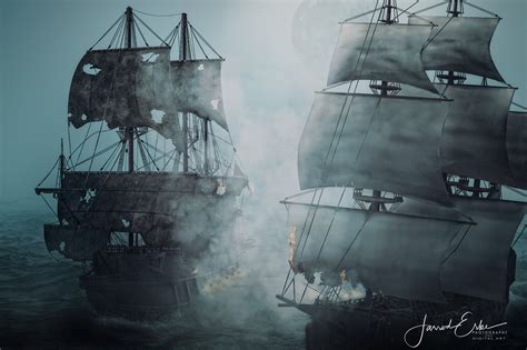 Digital Art Pirate Ship Battle - Etsy