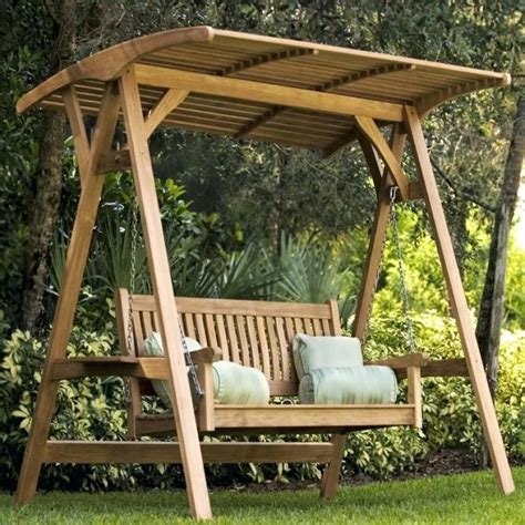 Wooden Garden Swing With Canopy - Garden Design Ideas