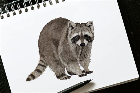 How to Draw a Raccoon - Draw a Mischievous Raccoon Sketch