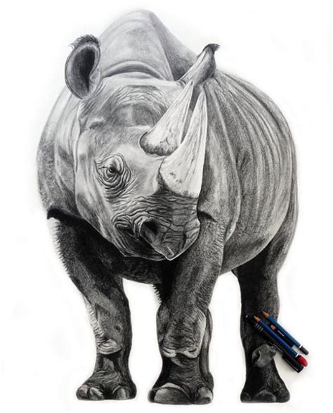 Behind The Scenes Of The Black Rhino Drawing - Corrina Thurston