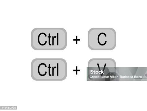 Ctrl C And Ctrl V Keyboard Buttons Copy And Paste With Keyboard Shortcuts Isolated On White ...