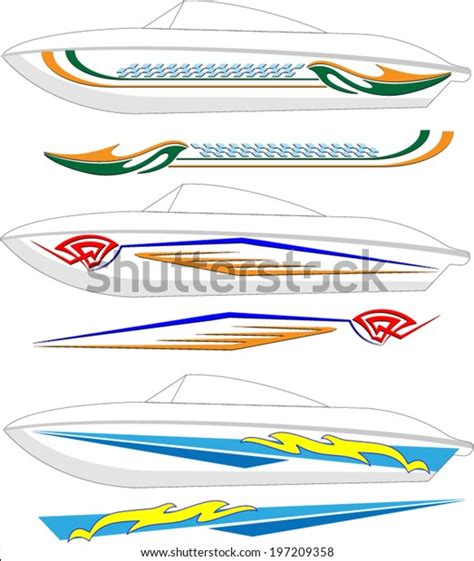 Boat Graphics Stripe Vinyl Ready Stock Vector (Royalty Free) 197209358