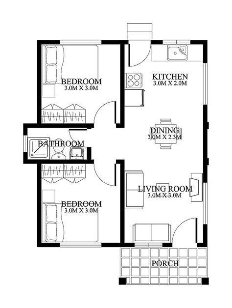 the floor plan for a two bedroom apartment with an attached kitchen and living room area