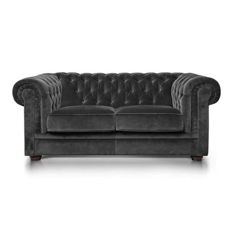 Grey Velvet Chesterfield Style 3 Seater Sofa | City Furniture Hire