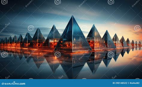 A Futuristic City in the Form of a Pyramid Stock Illustration ...