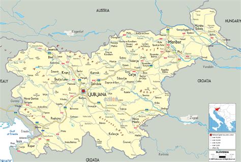 Detailed Political Map of Slovenia - Ezilon Maps