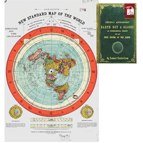 Flat Earth Map - Gleason's New Standard Map Of The World - Large 24" x 36" High 641489908427 | eBay