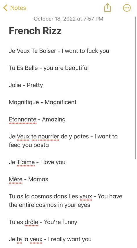 I have a crush on this one girl, so I made a French rizz vocabulary list to practice my flirting ...