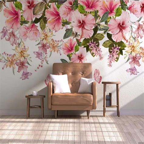 Mesmerizing Floral Wallpaper Design for Living Room