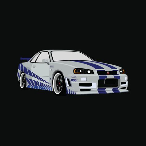 Nissan Skyline R34 Vector Art, Icons, and Graphics for Free Download