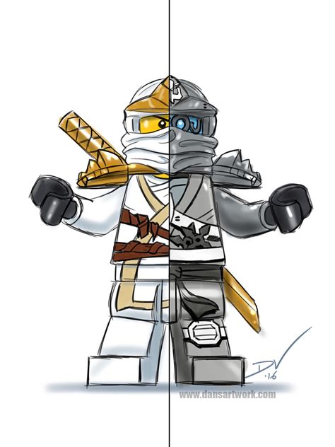 Artworks by Dan Veesenmeyer : Lego Ninjago digital sketch. Zane…the ninja who...