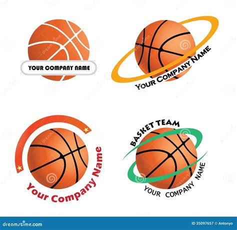 Set Basketball Team Logos Royalty Free Stock Photography - Image: 35097657