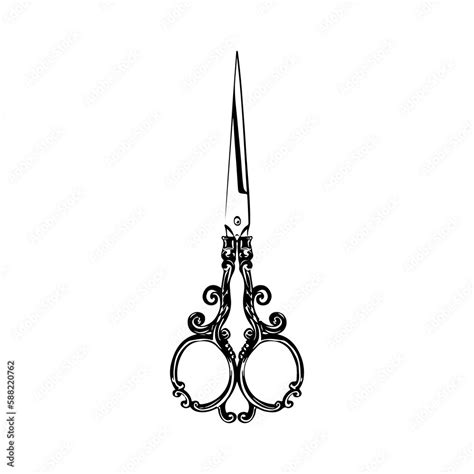 vector illustration of vintage scissors concept Stock Vector | Adobe Stock