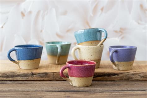 Cool colorful ceramic 4 espresso cups Espresso cups set | Etsy