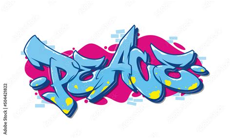 Peace font in graffiti style. Vector illustration. Stock Vector | Adobe Stock