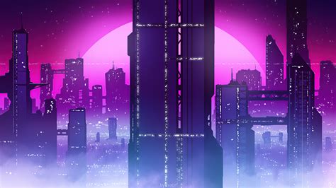 Synthwave City View 4k Wallpaper,HD Artist Wallpapers,4k Wallpapers ...