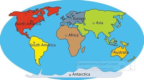 Geography Clipart Seven Continents Map – NBKomputer