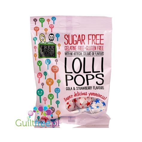 Free From Fellows sugar free lollipops cola & strawberry with stevia - GUILTFREE.PL