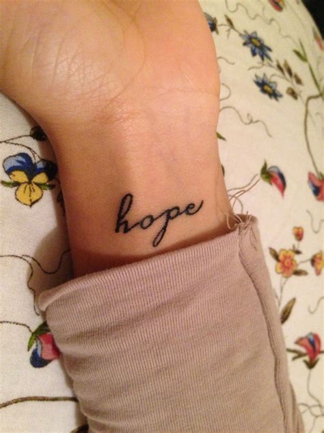 Hope tattoo wrist | Hope tattoo, Wrist tattoos for women, Tattoos