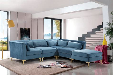 Chic Home Guison Modular Chaise Sectional Sofa with 6 Throw Pillows ...