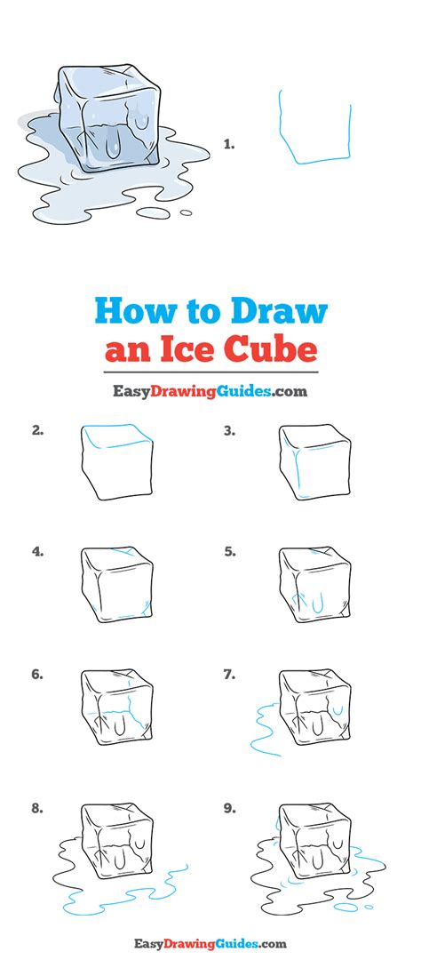 How to Draw an Ice Cube - Really Easy Drawing Tutorial