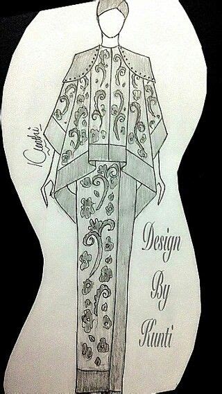 Sketsa Baju Batik Wanita - Satu Trik