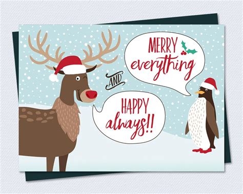 Funny Christmas Card Merry Everything & Happy Always