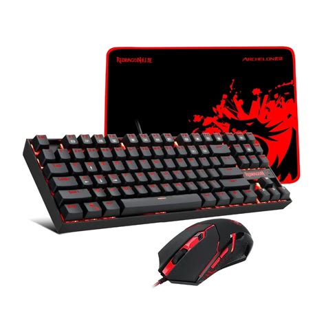 Redragon Gaming Keyboard Mouse and Mouse Pad Combo Blue Switch Red ...