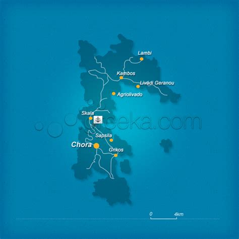 Map of Patmos island, Greece - Greeka.com