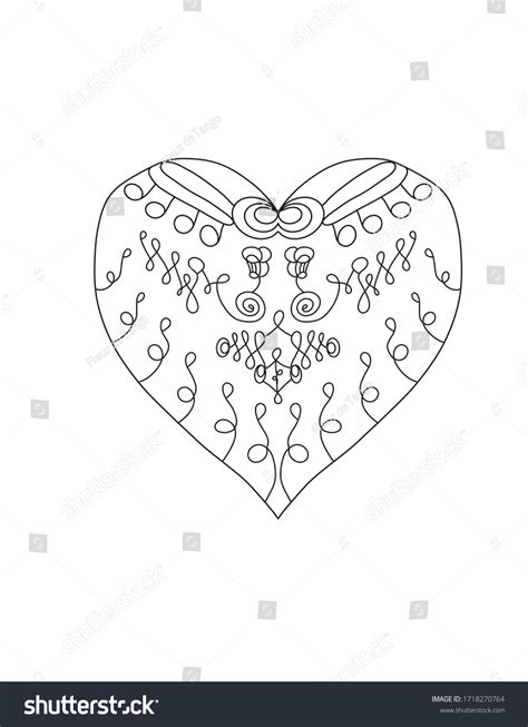 Heart Coloring Page Zentangle Lineart Stock Illustration 1718270764 | Shutterstock